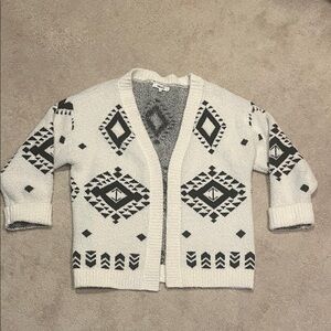 Miracle Black and White Geometric Cardigan